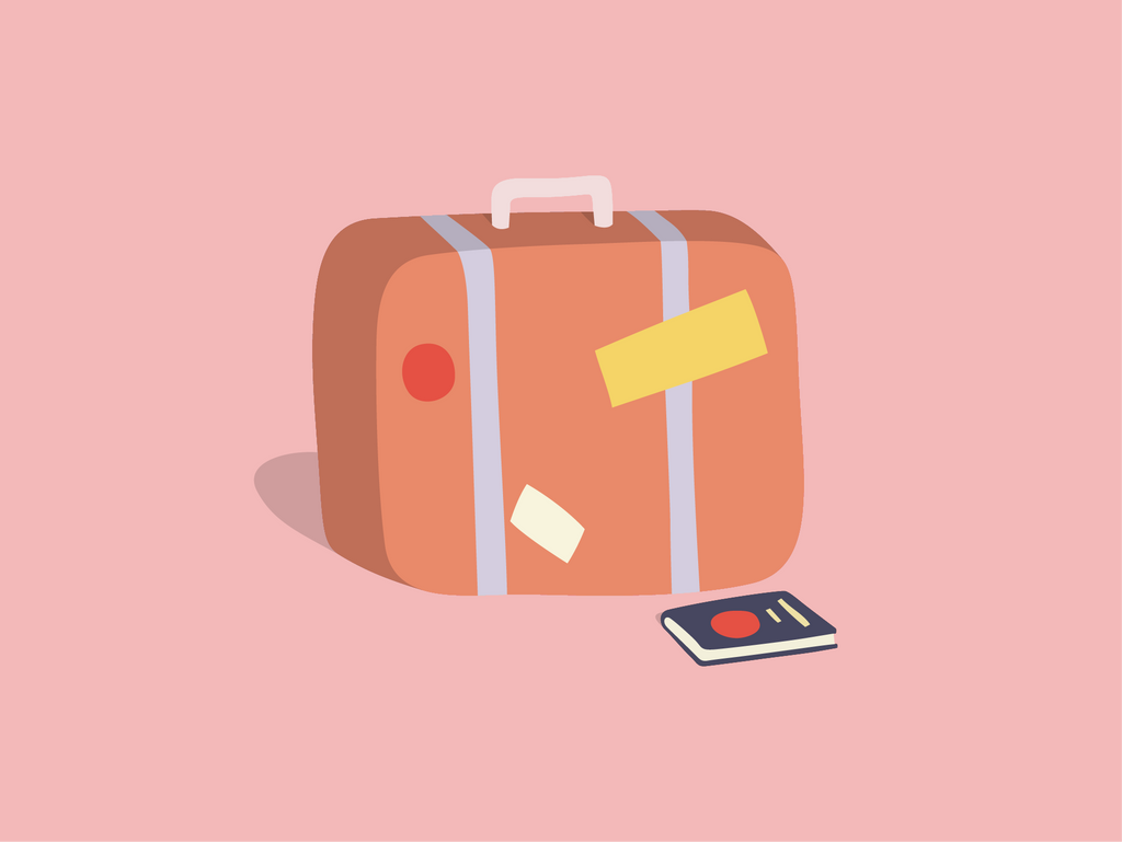 illustration of a suitcase and passport